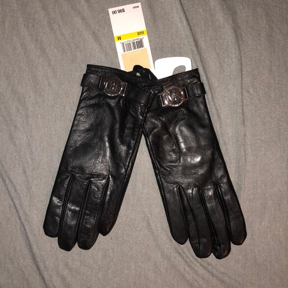MICHAEL Michael Kors Accessories - Michael Kors Black Leather Gloves MICHAEL Michael Kors Accessories - Michael Kors Black Leather Gloves